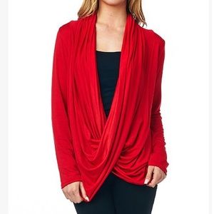 Red Surplice Top
